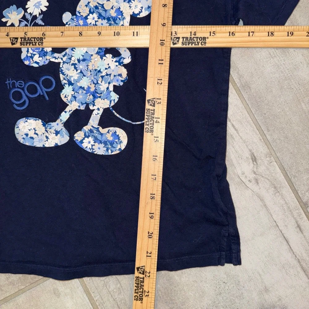 Gap Kids Disney Mickey Mouse Floral Print T Shirt‎ Blue Size L